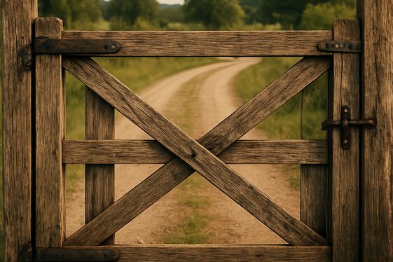 Rustic Gates Featuring Classic X-Bracing illustration