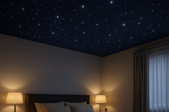 Create a Starry Night Sky Ceiling with LED Lights illustration