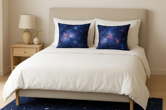 Add Space-Inspired Throw Pillows and Rugs illustration