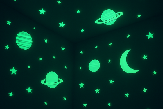 Add Glow-in-the-Dark Stars and Planets illustration