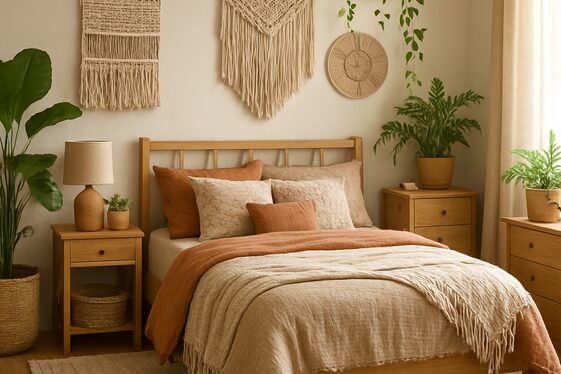 Create a Cozy Boho-Chic Retreat with Textiles and Plants illustration