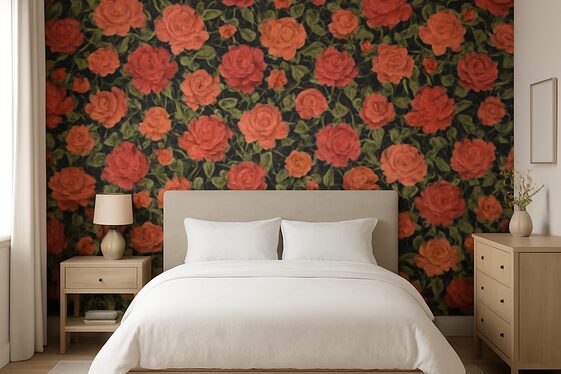 Incorporate a Statement Wall with Bold Wallpaper or Decals illustration