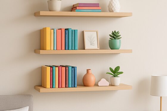 Install Floating Shelves for Display and Storage illustration
