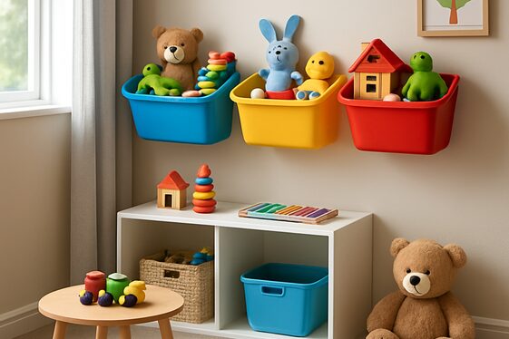 Wall-Mounted Toy Organizers for Easy Cleanup illustration