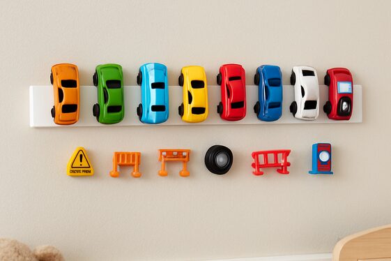 Magnetic Strips for Small Metal Toy Storage illustration