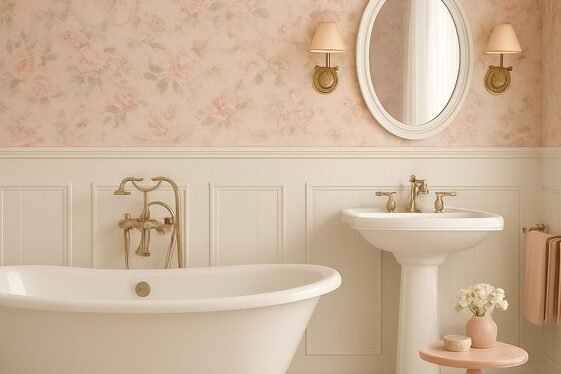 Floral Wallpaper That Pops in Bathrooms illustration