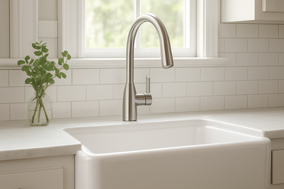 Incorporate Classic Farmhouse Sinks with Modern Faucets illustration