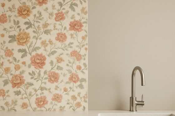 Mix Traditional Wallpaper with Modern Paint Colors illustration