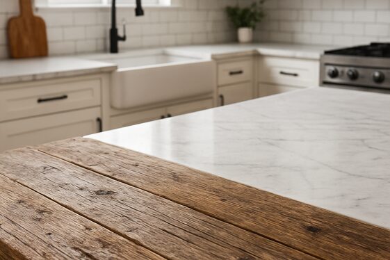 Introduce Weathered Wood Countertops and Modern Islands illustration