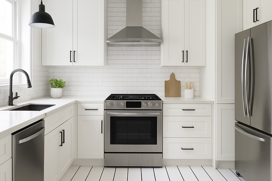 White Floorboards with Black Grout for Contrast illustration