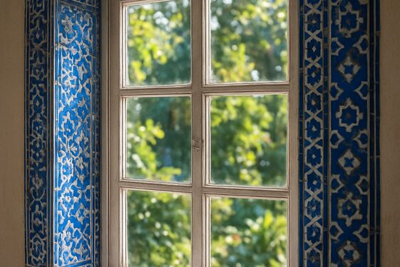 Incorporate Blue Zellige Around Windows for a Unique Touch illustration