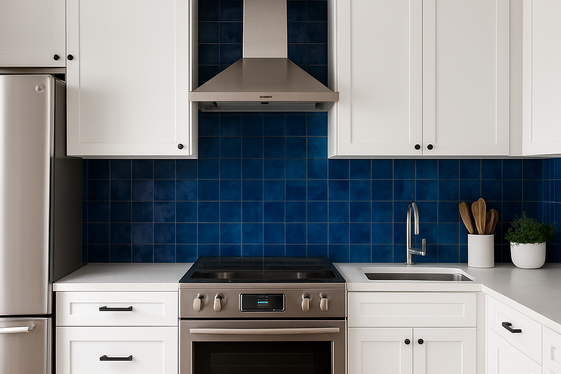 Create a Striking Kitchen Backsplash with Deep Indigo Zellige illustration