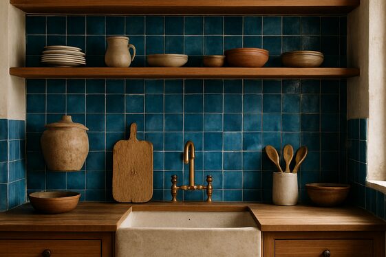Combine Blue Zellige with Wood for Warm, Natural Contrast illustration