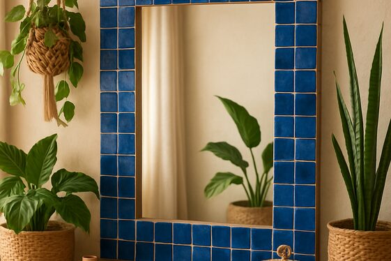 Frame Mirrors with Blue Zellige for a Chic Boho Look illustration