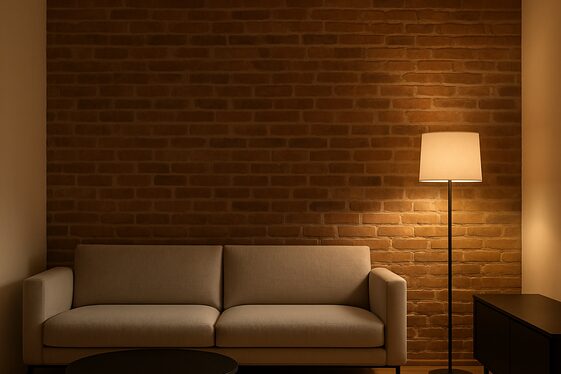 Floor-to-Ceiling Brick Wall in Minimalist Spaces illustration