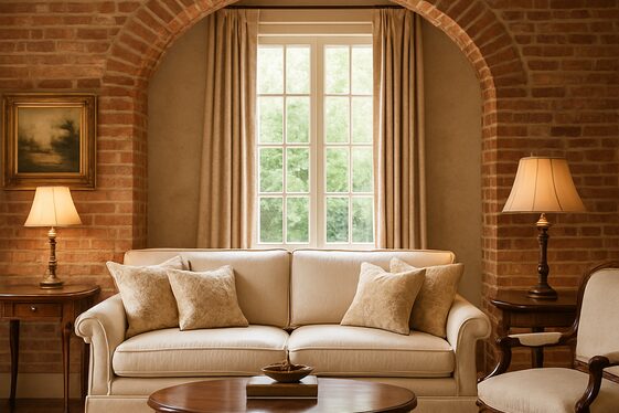 Brick Archway Accent in Living Rooms illustration