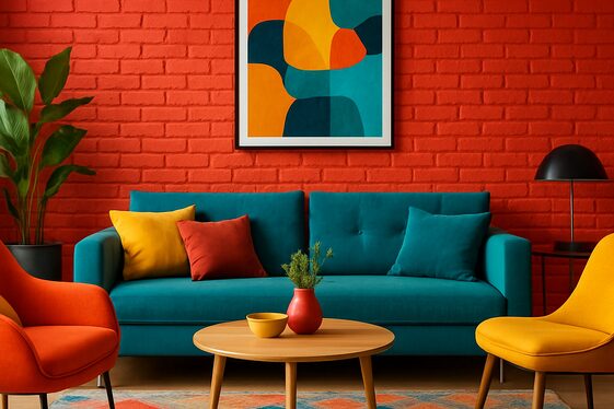 Combining Brick with Bold Wall Colors illustration