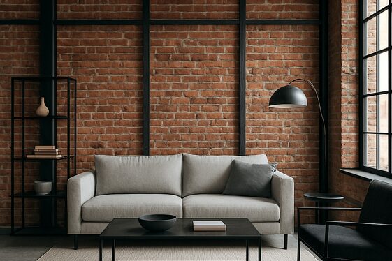 Mixed Material Accent: Brick and Metal illustration