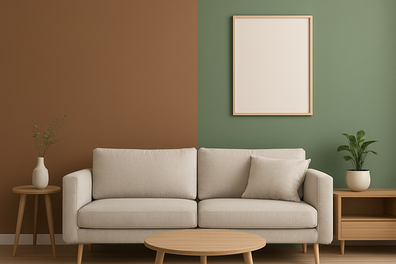 Using Two-Tone Brown and Green Walls for Visual Interest illustration