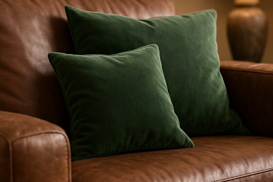 Layering Textures: Brown Leather and Green Velvet Combinations illustration