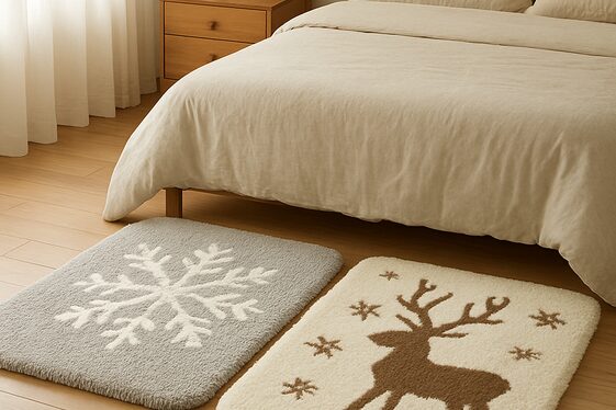 Add Warm Rugs with Winter Motifs illustration