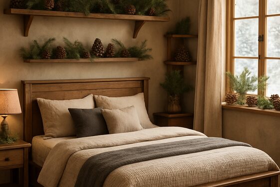 Decorate with Natural Greenery and Pinecones illustration