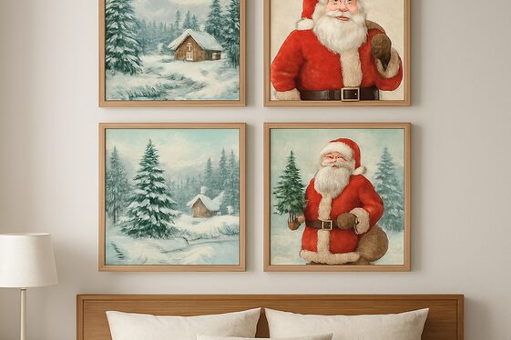 Personalize with Christmas-themed Wall Art illustration