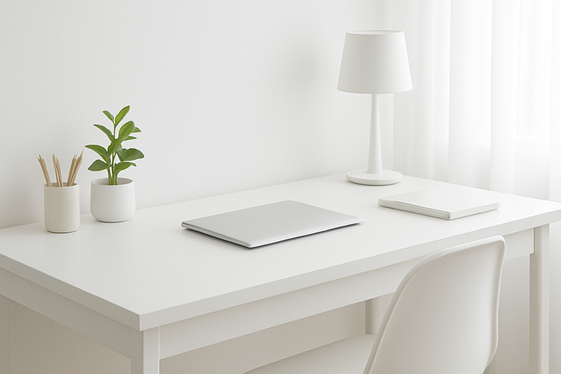 Incorporate Sleek White Minimalist Desks illustration