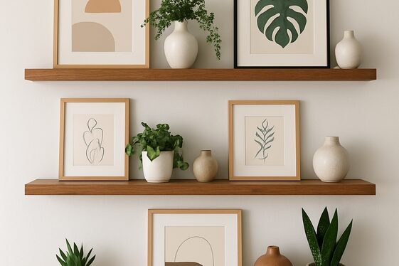 Floating Shelves with Art for Flexible Displays illustration
