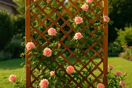 Classic Wooden Lattice Trellis for Timeless Charm illustration