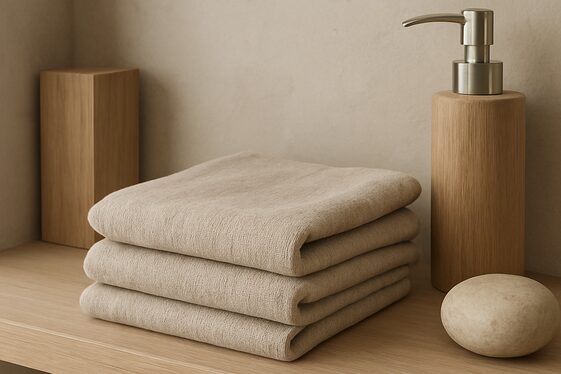 Soft Linen Towels in Neutral Colors illustration
