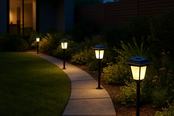 Install Solar-Powered Garden Lights illustration