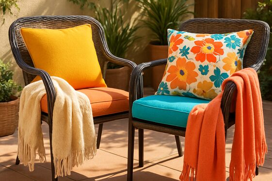 Add Colorful Cushions and Throws illustration