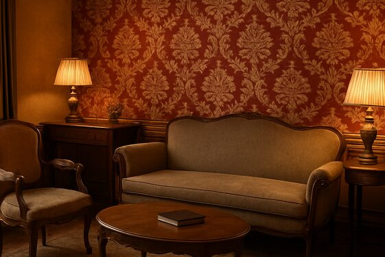Bold Patterned Wallpaper with European Flair illustration
