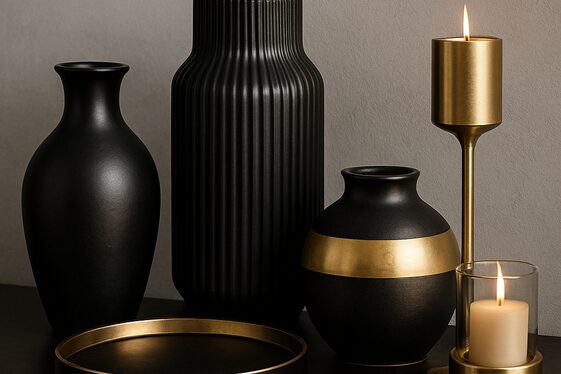 Black and Gold Decorative Accessories for a Cohesive Look illustration