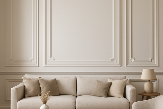 Highlight with Decorative Wall Trim and Moldings illustration