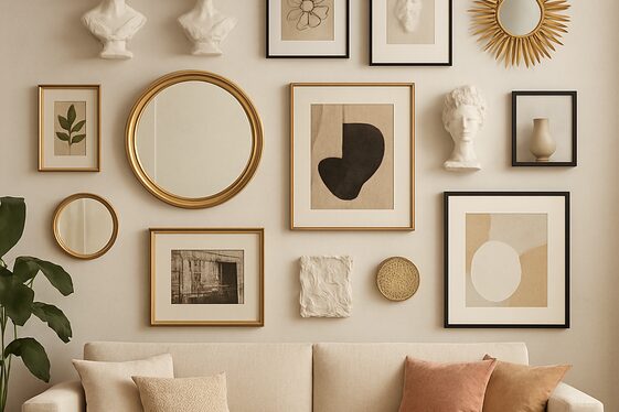Create a Mixed Media Wall with Art, Sculptures, and More illustration