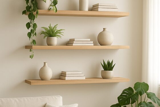 Opt for Floating Shelves with Curated Decor illustration