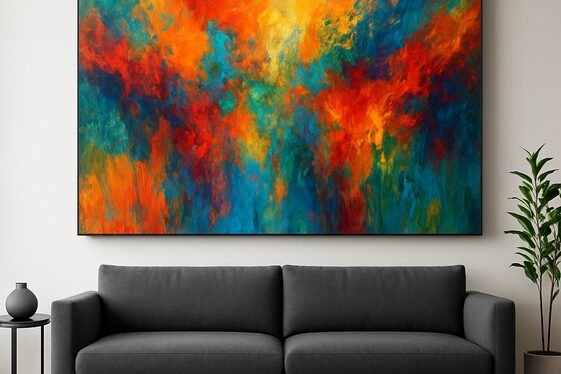 Mount a Large-Scale Abstract Art Piece illustration