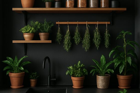 Incorporating Plants to Soften Dark Spaces illustration