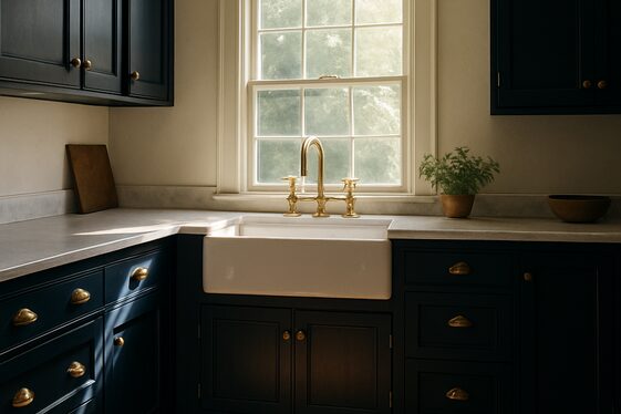 Moody Navy Blues with Vintage Charm illustration