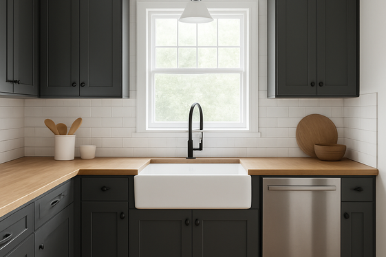 Charcoal Gray with White Farmhouse Fixtures illustration