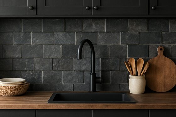 Slate Tile Backsplash for Texture and Depth illustration