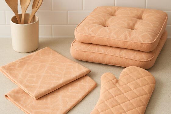 Peach Fuzz in Your Kitchen Textiles and Linens illustration