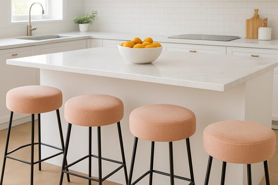 Stylish Peach Fuzz Bar Stools for Inviting Seating illustration