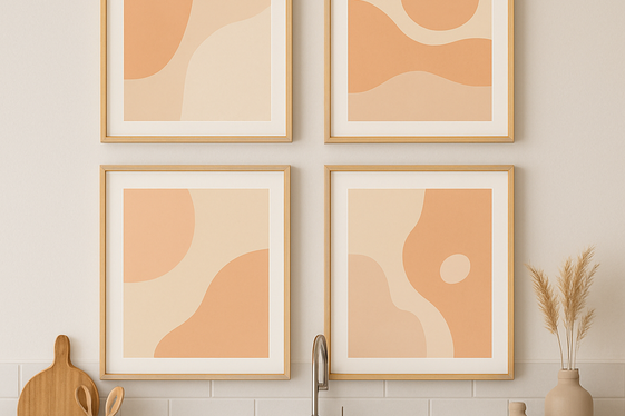 Peach Fuzz Wall Art to Elevate Kitchen Vibes illustration