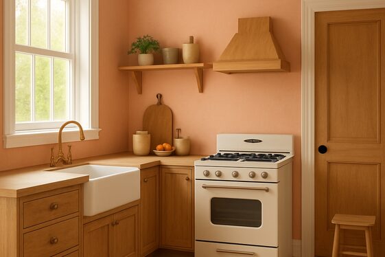 Warm Peach Fuzz Kitchen Walls That Radiate Calm illustration