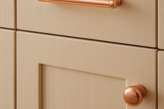 Peach Fuzz Accents with Copper Hardware illustration