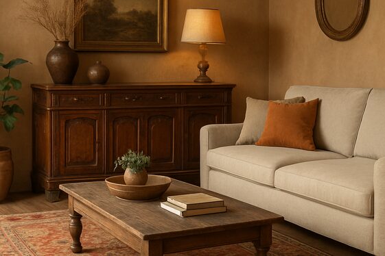 Mixing Antique Wood with Contemporary Pieces illustration