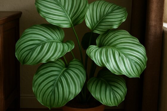 Calathea Orbifolia: Bold Leaf Pattern with Round Tropical Vibes illustration